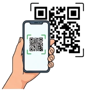 Customer scans QR code